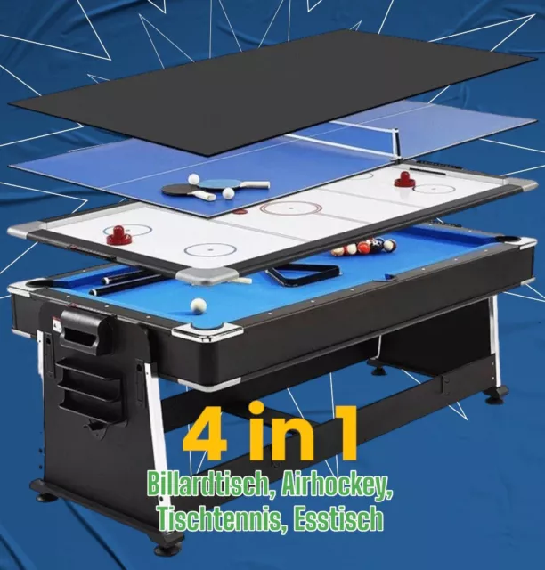 7FT Multi-Game-Pool-Billardtisch, Air-Hockey-Tisch, Tischtennistisch, Esstisch