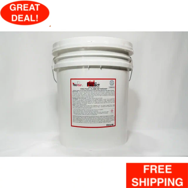 Fire-Poof 5 Gal. Clear Interior Fireproofing Flame Retardant Liquid Spray For Fa