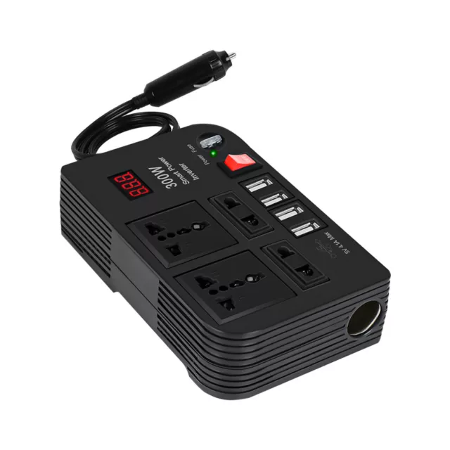 300W Car Power Inverter DC 12V to AC 220V Car Voltage Converter 4 USB Charger UK 2