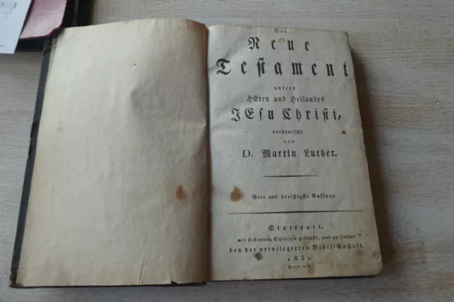 Luther - Neues Testament 1831 Stuttgart - 21x14cm - Heilige Schrift Biblia Bibel