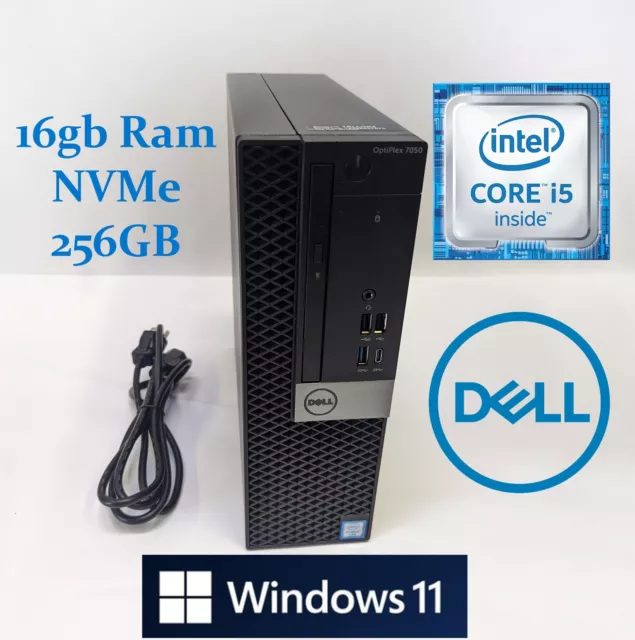 Dell Optiplex 7050 SFF i5-7500, 16GB Ram, 256GB NVMe, Desktop Win 11 PRO PC