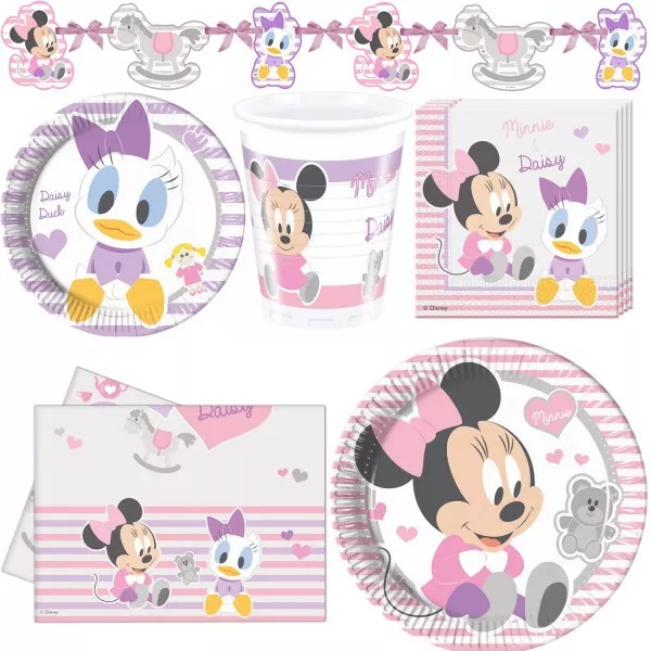 Minnie Maus Daisy Duck Baby Party Kindergeburtstag Babyshower 1. Geburtstag Set