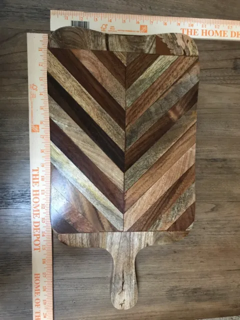 Beautiful NEW wood cutting board with many wood types