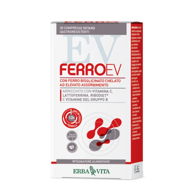 Erba vita Ferro Ev Retard Integratore alimetare - 30 compresse gastroresistenti
