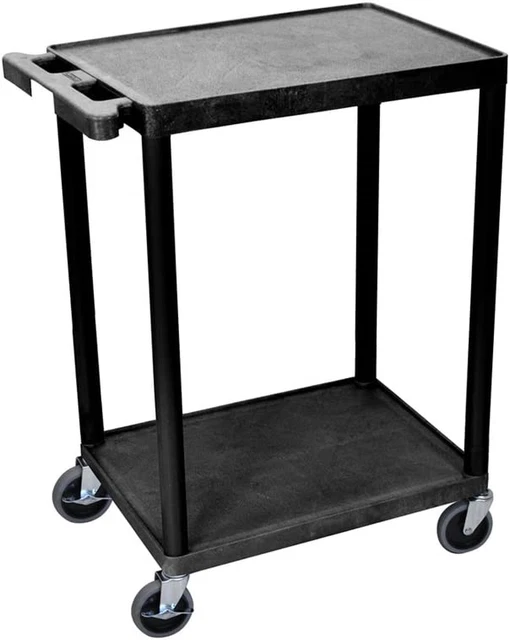 Luxor Multipurpose Utility Cart with 2 Shelf - Black