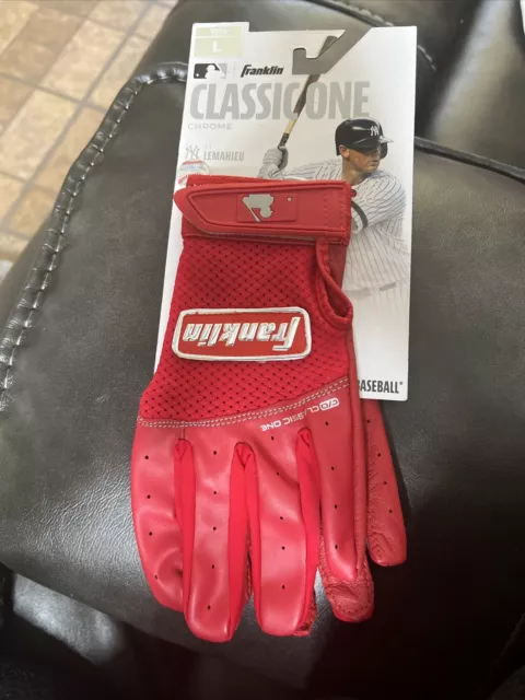 Franklin ClassicOne Chrome Batting Gloves BJ Lemahieu Red Youth Large