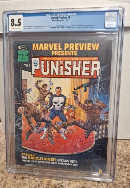 Marvel Preview #2 Marvel Comics 1975 CGC Graded 8.5 Punisher Origin!!