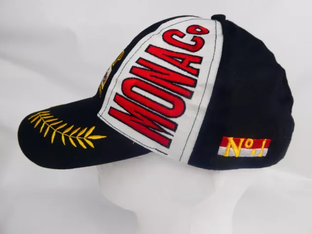 Monaco Grand Prix Hat Cap Embroidered Monte Carlo Black Red Yellow Adjustable