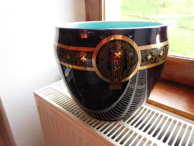 grand cache pot en faience SARREGUEMINES 1835 - 1900