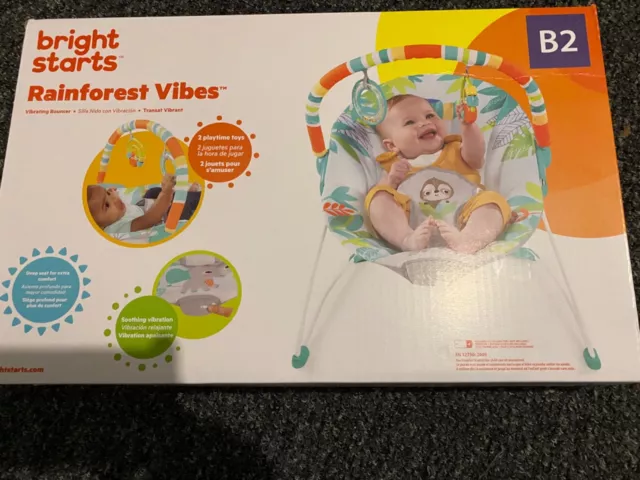 Bright Starts Rainforest Vibes Bouncer Bouncing Chair - Brand New In Box