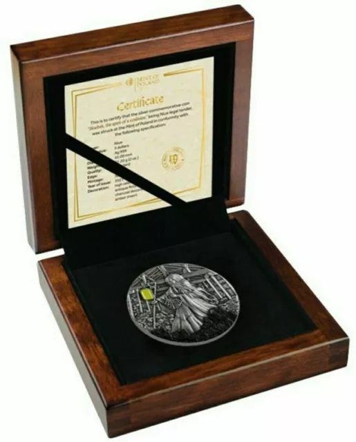 2021 2 Oz Silver $5 Niue SKARBEK Spirit of Coalmines Antique Finish Coin. 2