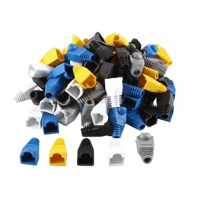 100 Cubiertas de Enchufe Conector de Cable RJ45 de Ethernet de Plástico Suave