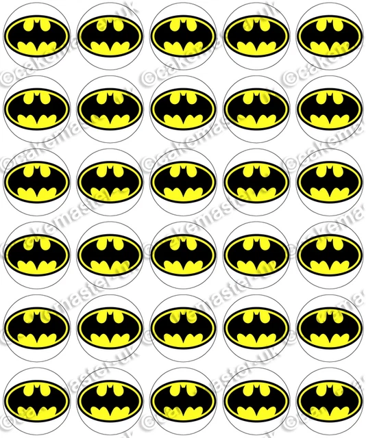 30 X BATMAN Logo Edible Rice Wafer Paper Cupcake Toppers £1.49 - PicClick UK