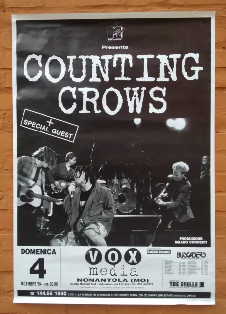 COUNTING CROWS Original ITALY poster Tour 1994 Modena ALT-ROCK FOLK/SOUL RARE