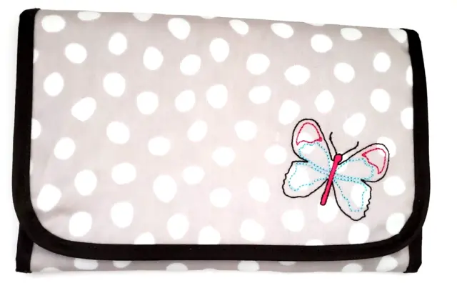 Thirty One Tri Fold N Go Note Pad Tablet Organizer Polka Dots Butterfly-READ