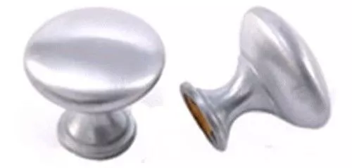 (50pcs) Satin Chrome Round Mushroom Kitchen Cabinet Knobs 30mm 1-3/16"