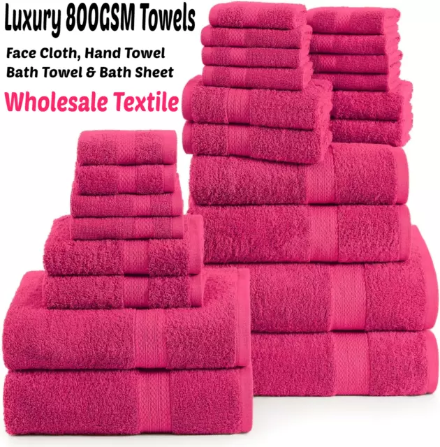 Luxury 800GSM Bath Towels 100% Egyptian Cotton Soft Face Hand Jumbo Bath Sheets