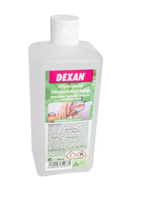 Dexan 500ml Händedesinfektion mit hautfreundlicher Aloe Vera