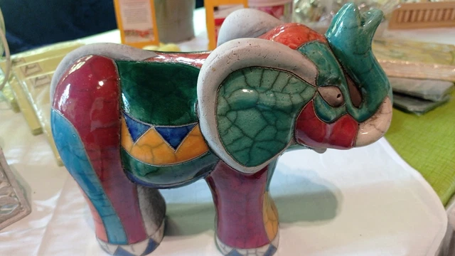 *RAKU POTTERY*HAND MADE IN SOUTH  ELEPHANT traumhaft schön signiert 3