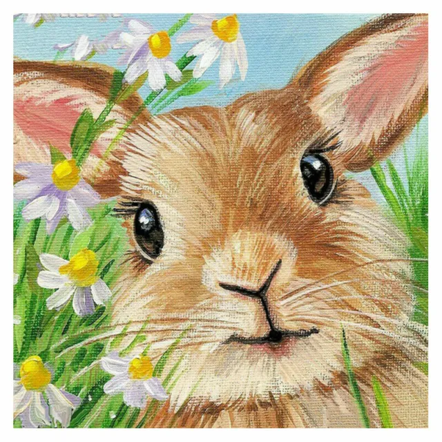 Flower Rabbit Full Drill 5D Round Diamond Painting DIY Cross Stitch Kits Easter