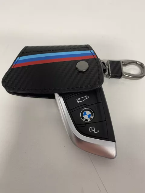 BMW M Line Schlüsseletui mit Karabiner Carbon Motorsportstreifen Aktuelle BMWs