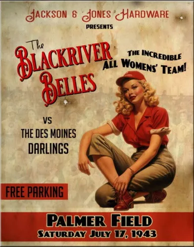 Plaque Publicitaire Pin Up Blackriver Belles - Decoration  Vintage Usa- 41X31 Cm