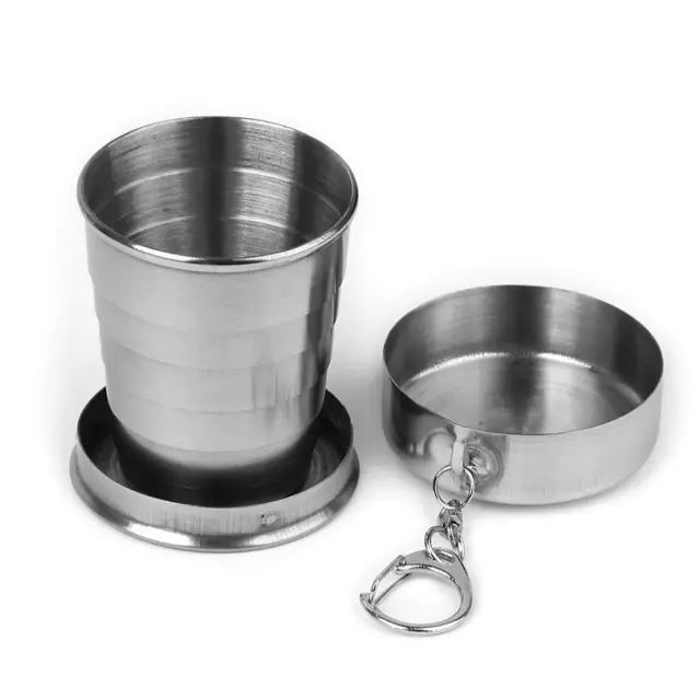 Stainless Steel Folding Cup Telescopic Collapsible Outdoor Travel Camping .