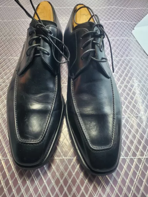 Men's Magnanni Black Leather Oxfords sz 10.5  M  Beautiful Shoes