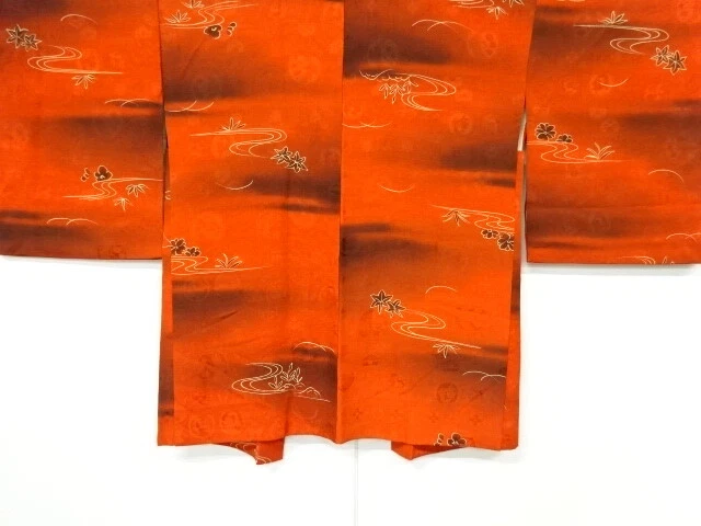6177103: Japanese Kimono / Vintage Haori / Bokashi / Stream & Floral Plants