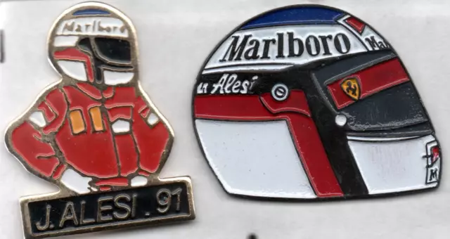 JEAN ALESI - Ferrari F1 1991 World Champion 2 ENAMEL LAPEL PIN BADGES (88)