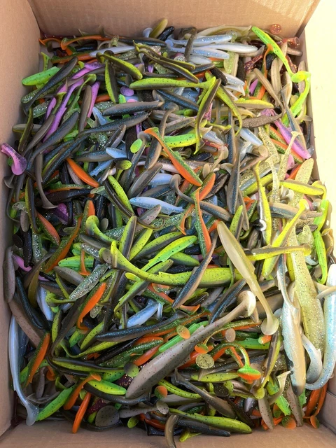 Angeln Gummifisch Raubfisch Hecht Zander Zeck Dude 100 Stück Set Barsch Neu