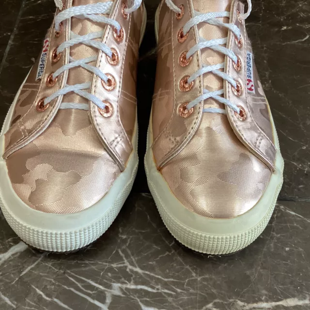 Rare SUPERGA Rose Gold Camo Womens Size 7.5/38 Low Top Fashion Sneakers EUC 3