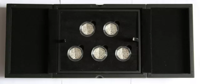 ISLE OF MAN silver 5 x 50p COMPLETE COIN collection SET KING CHARLES  only 725