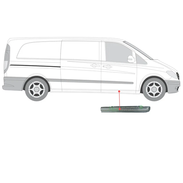Lamiera di riparazione soglie lamiera ingresso R per Mercedes Vito Viano W639 03-14