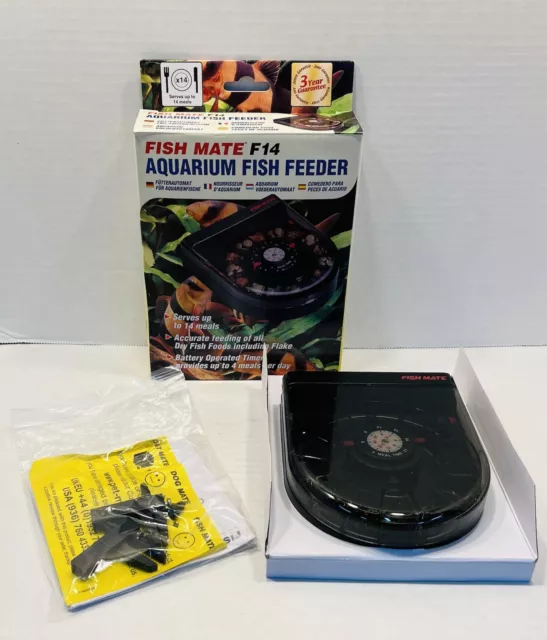 Fish Mate F14 Aquarium Fish Feeder Slow Feed Auto Feed 14 Meals NEW