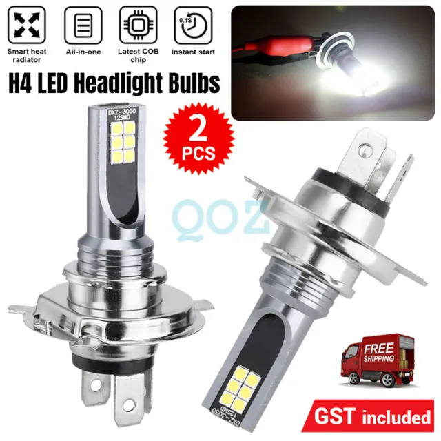 2x H4 LED Headlight Bulbs Kit Lamp Car 6500K Globes High Low Beam 14000LM White