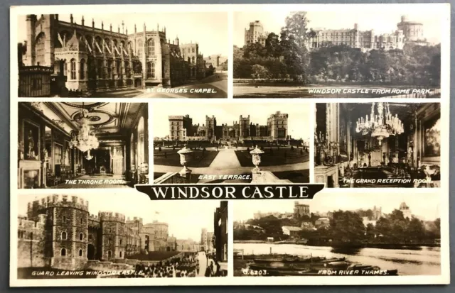 1900s Windsor Castle England Great Britain RPPC Vintage Postcard Throne Room