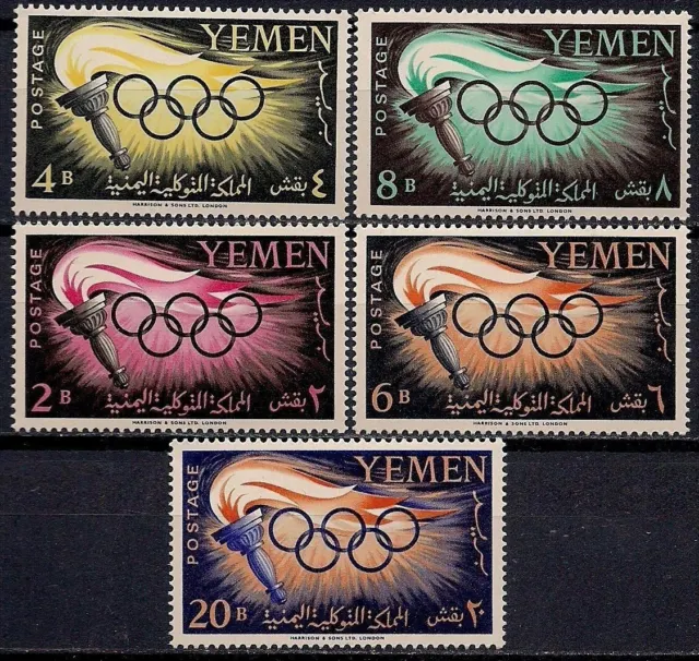 Yemen 1960 Rome/Roma Olympic Games Torch 5v set MNH