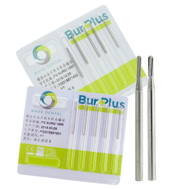 5pcs Wave Dental Surgical Bur Dome Fissure Tungsten Carbide FG SURG 1557 1558#
