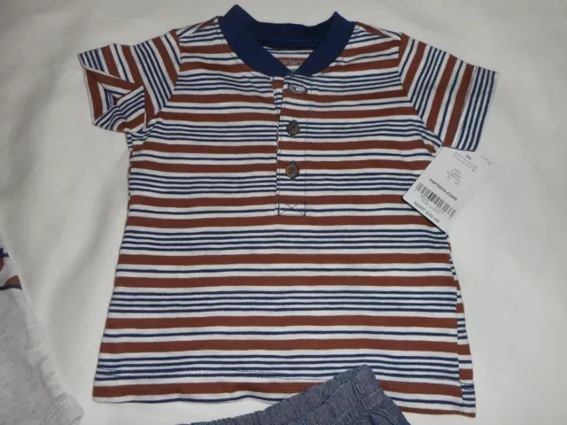 Carters 3 Piece Giraffe Short Set - Baby Infant Boy Clothes Size 3 Months - New 3