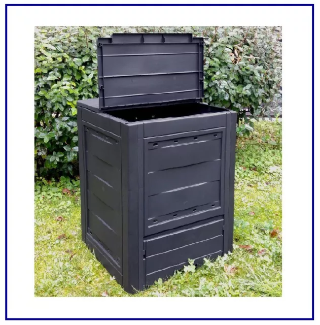 Compostiera da Giardino Bidone Rifiuti Organici Compost 60x60xH73 260 Litri