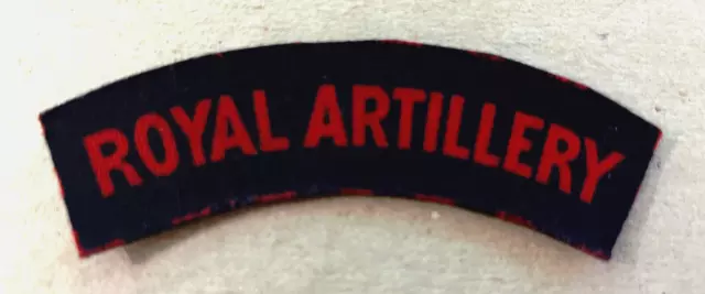 Genuine Original WW2 Royal Artillery Shoulder Title PRINTED Cloth Badge