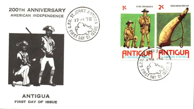 Antigua 1976 FDC - 200th Anniversary American Independence - F28089