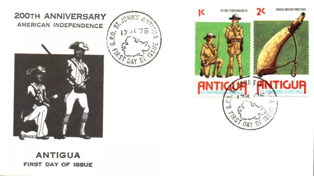 Antigua 1976 FDC - 200th Anniversary American Independence - F28089