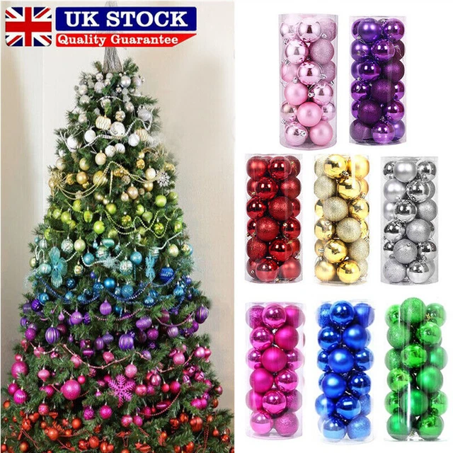 24x Christmas Baubles Tree Balls 2023 Party Wedding Ornament Xmas-Decor Party UK
