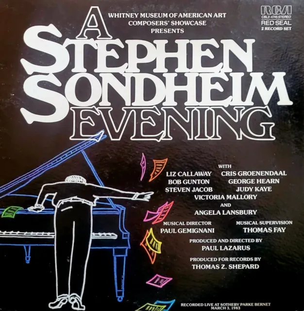 A STEPHNE SONDHEIM EVENING 1983 2LP Set Angela Lansbury, George Hearn and more