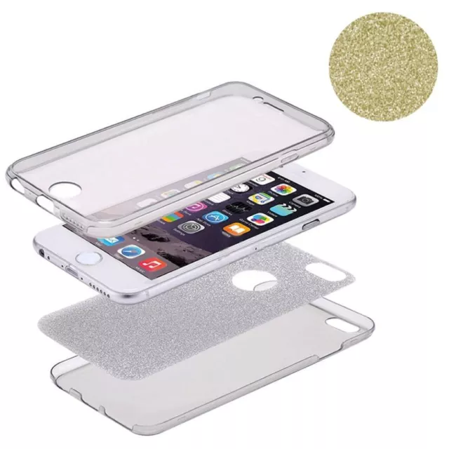 Full Étui TPU pour Apple IPHONE 6s Plus de Protection Portable Glitter Or Neuf