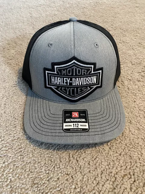 HARLEY DAVIDSON MOTORCYCLES Trucker Hat, Richardson 112 Snap-back style ...