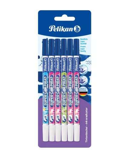 Pelikan Tintenlöscher Tintenkiller Super Pirat 850F/B 6 Stück Blisterkarte