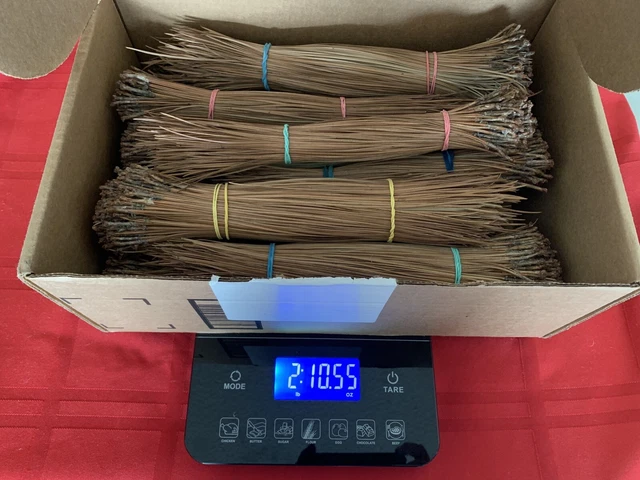 Agujas de pino de hoja larga de 9"" a 10"". 2 libras 10 oz. para tejido de cesta, artesanías.